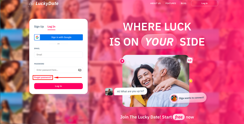 Forgot TheLuckyDate password - steps to recover it