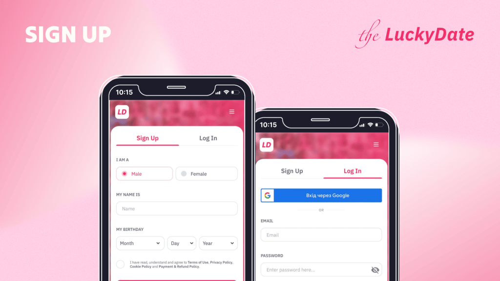 TheLuckyDate sign up and login guide